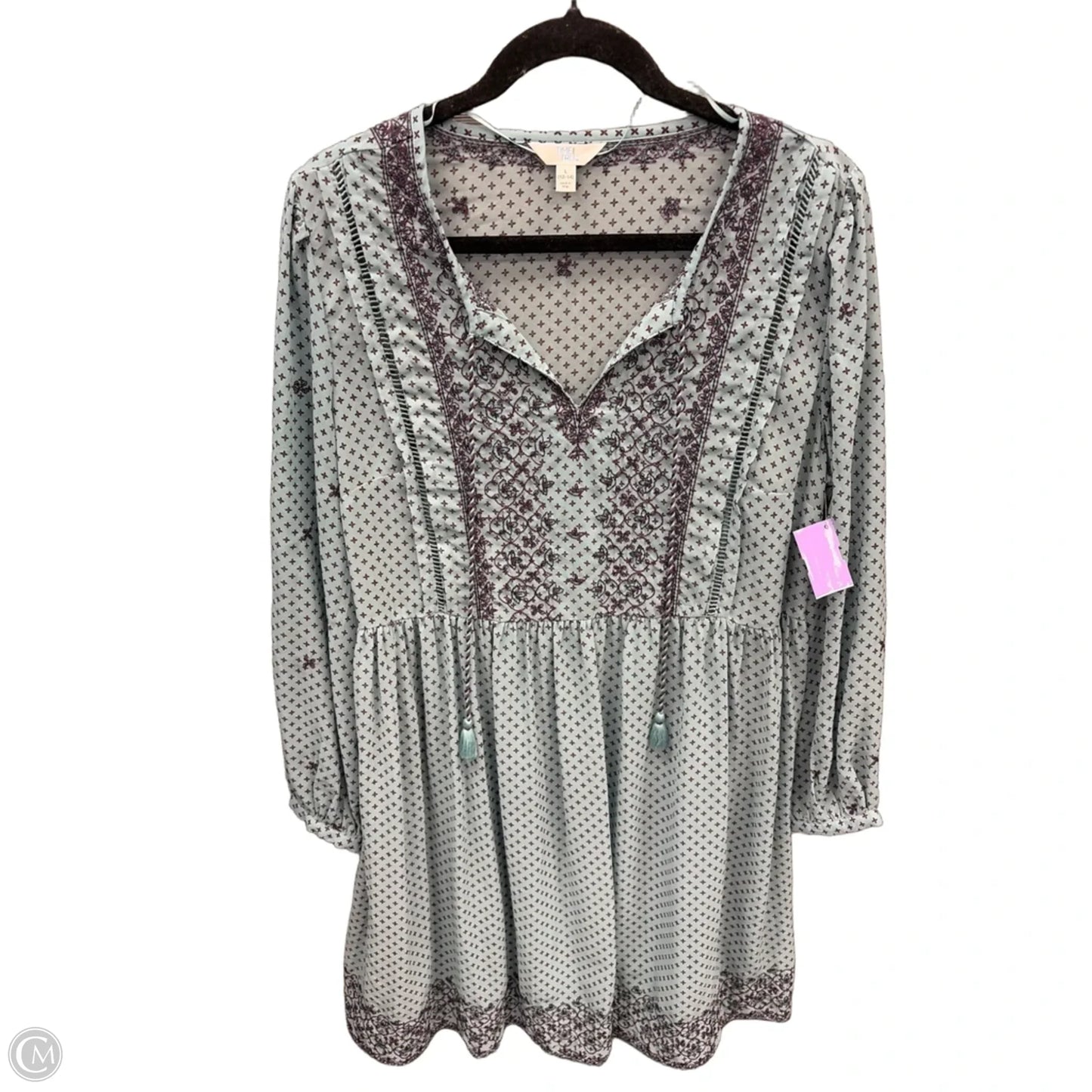 Dress Casual Midi By Time And Tru In Blue, Size: L