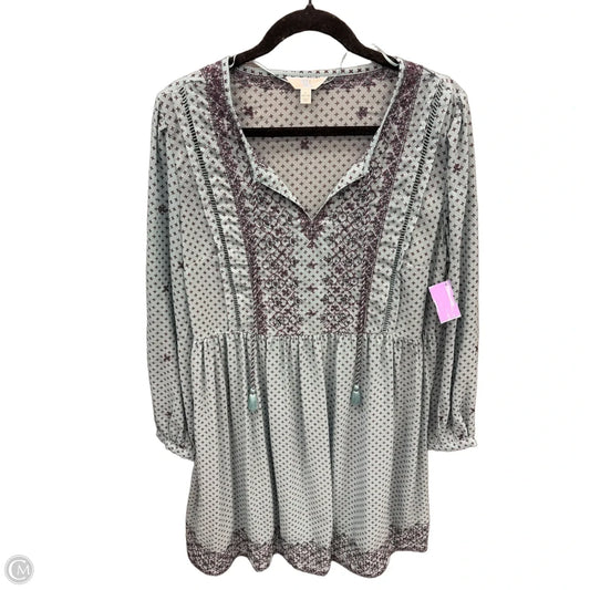 Dress Casual Midi By Time And Tru In Blue, Size: L