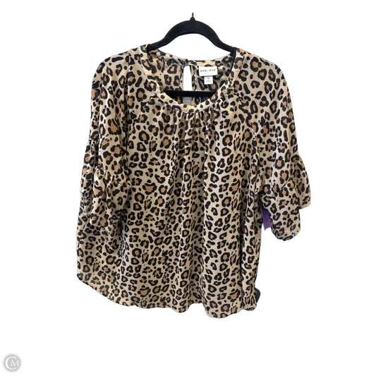 Top Short Sleeve By Ava & Viv In Animal Print, Size: 1x