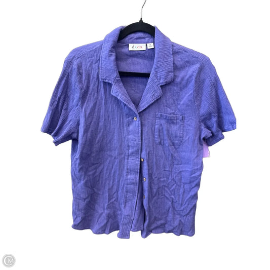 Top Short Sleeve By D&co. In Purple, Size: Xl