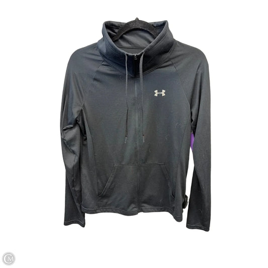 Athletic Top Long Sleeve Collar By Under Armour In Black, Size: Sp