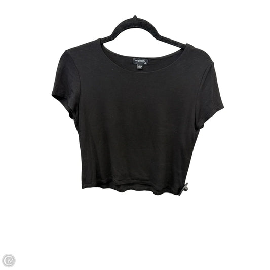 Top Short Sleeve Basic By Originality In Black, Size: L
