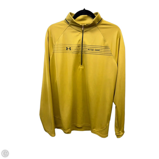 Athletic Top Long Sleeve Crewneck By Under Armour In Yellow, Size: 2x