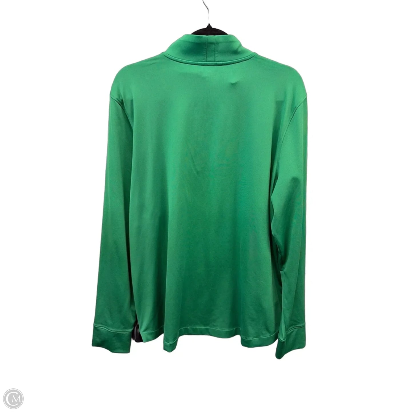 Athletic Top Long Sleeve Collar By Under Armour In Green, Size: Xxl
