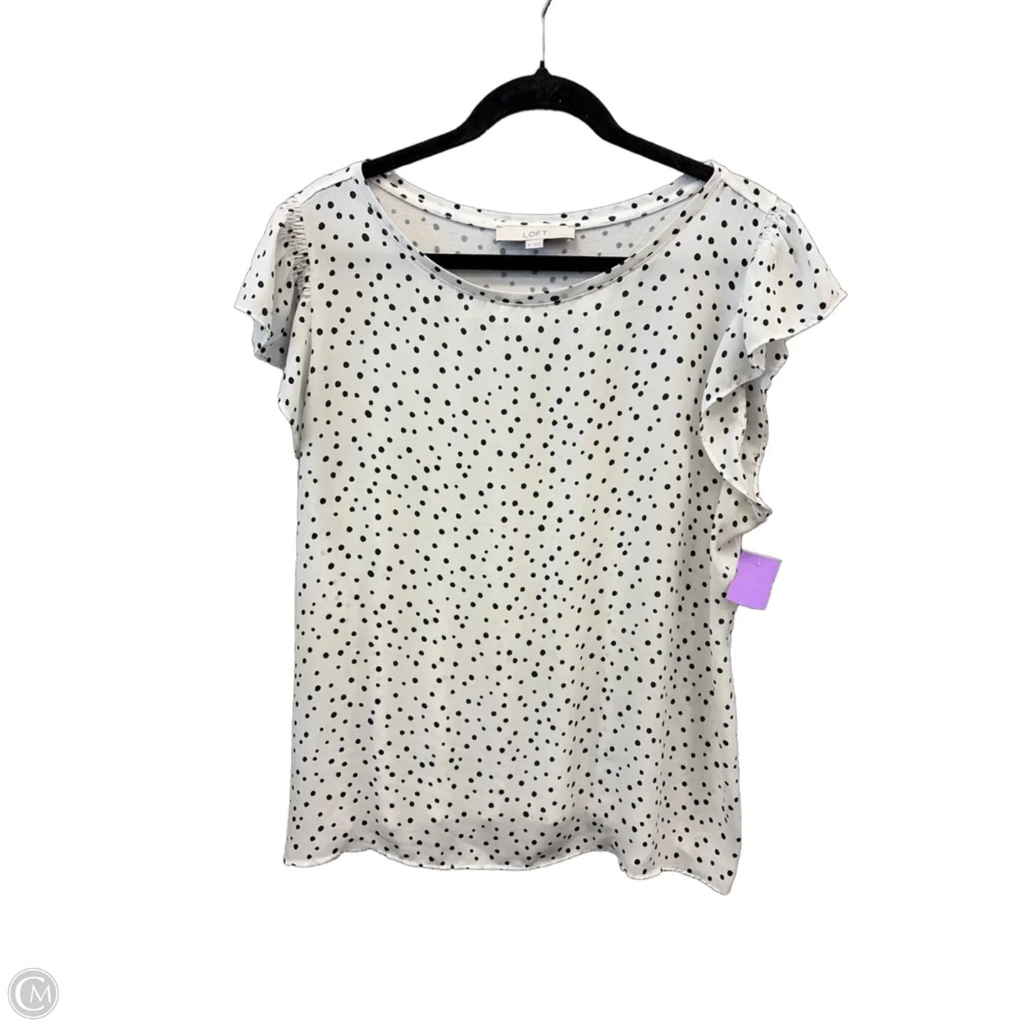 Top Short Sleeve By Loft In Polkadot Pattern, Size: Xl
