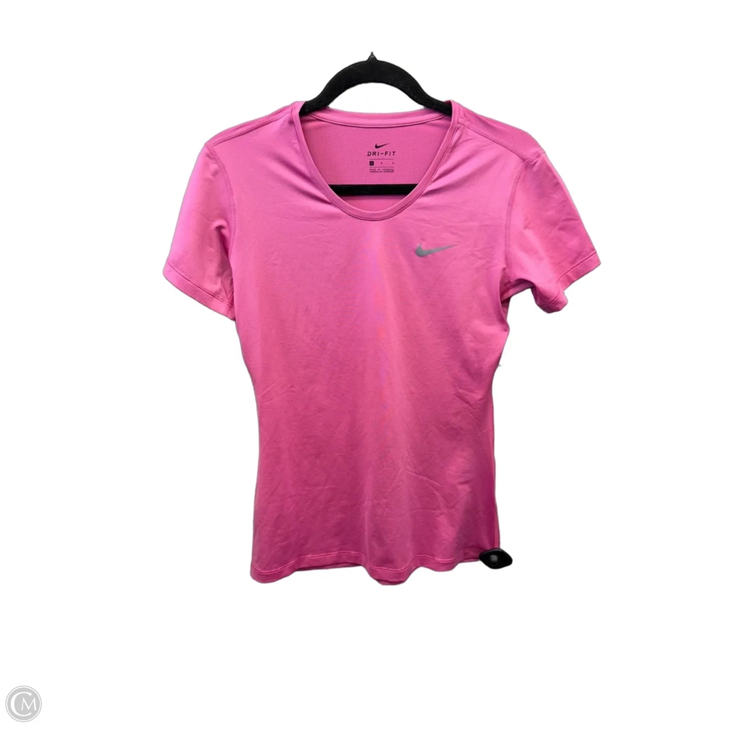 Athletic Top Short Sleeve By Nike In Pink, Size: L