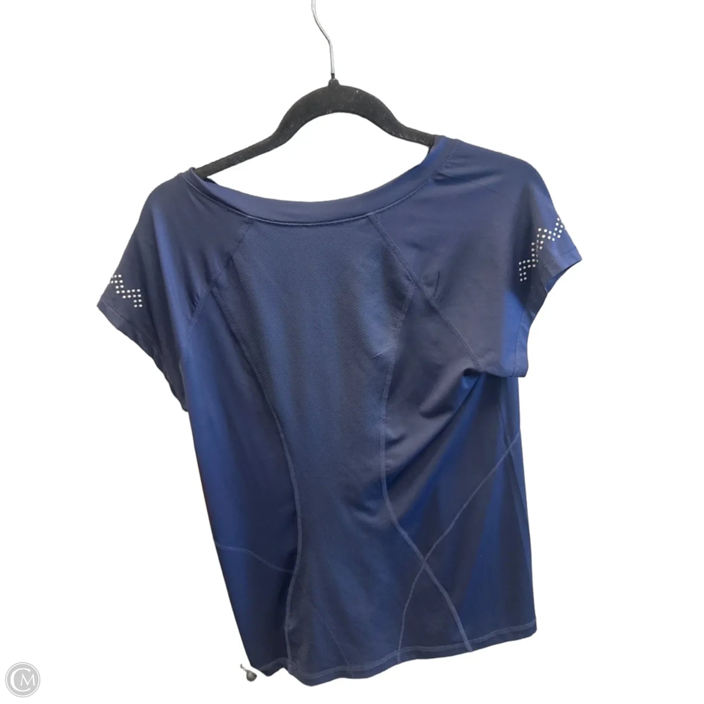 Athletic Top Short Sleeve By Mta Sport In Navy, Size: M