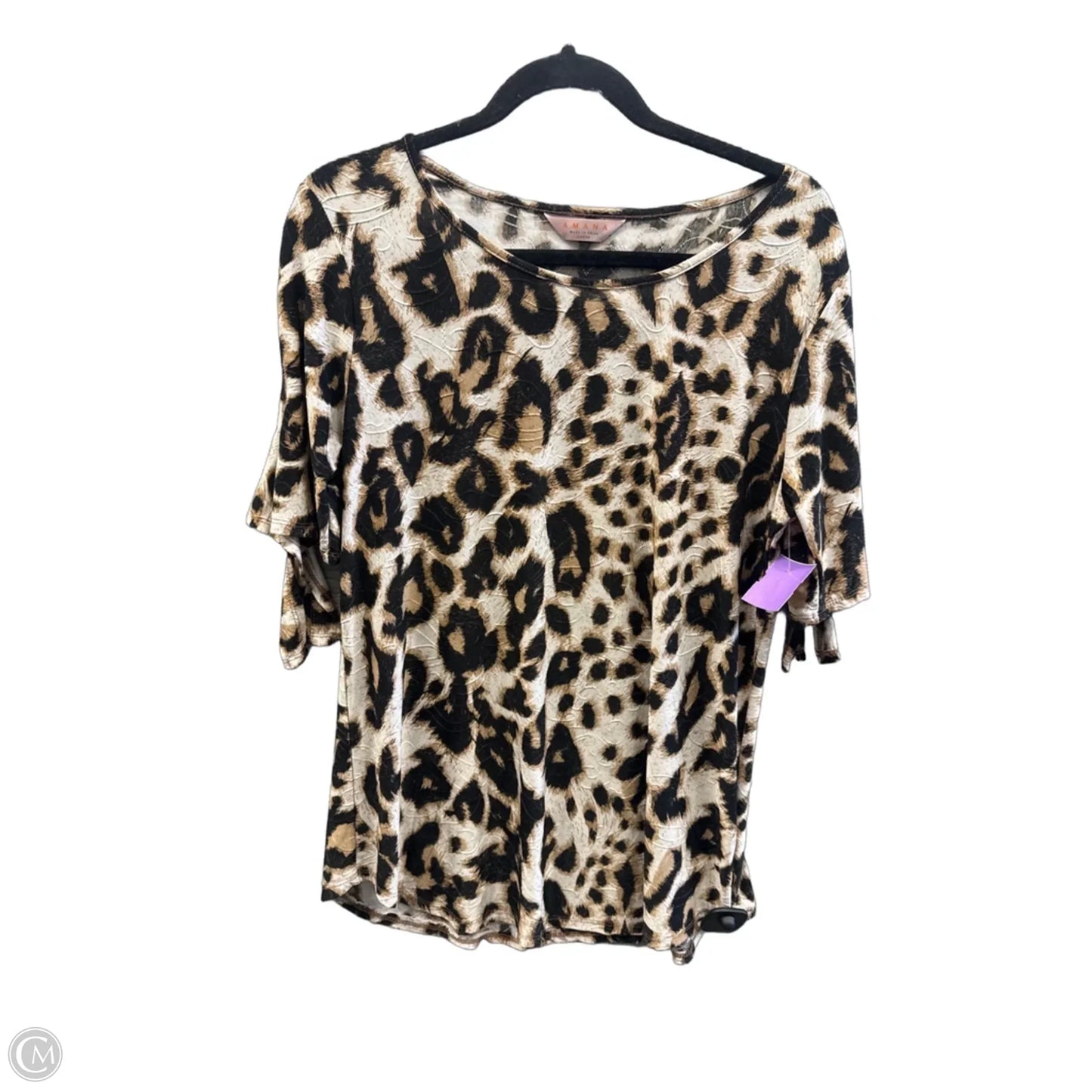 Top Short Sleeve By Clothes Mentor In Animal Print, Size: L