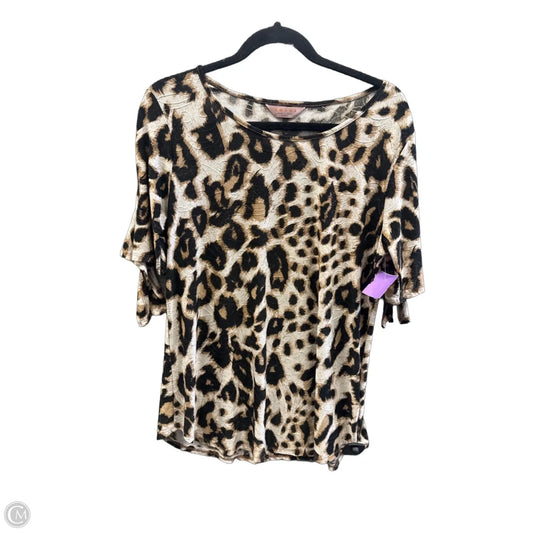 Top Short Sleeve By Clothes Mentor In Animal Print, Size: L