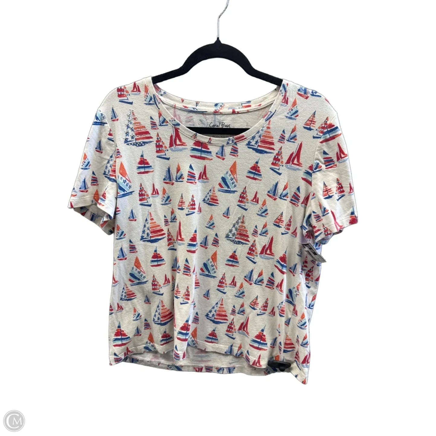 Top Short Sleeve By Coral Bay In White, Size: Lp