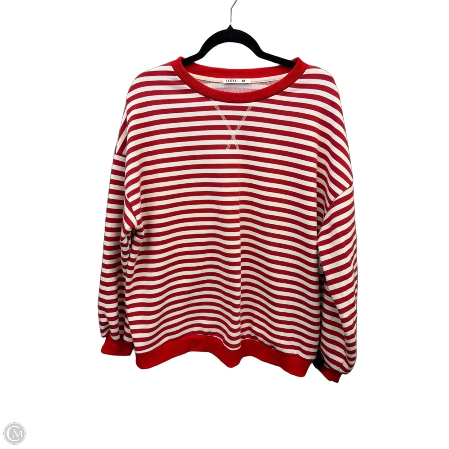 Sweatshirt Crewneck By Clothes Mentor In Striped Pattern, Size: M