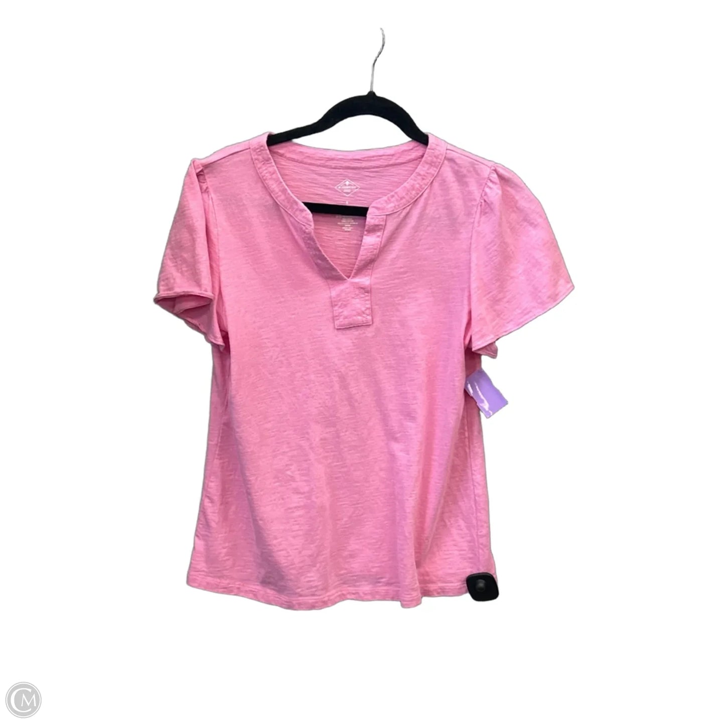Top Short Sleeve Basic By St Johns Bay In Pink, Size: S