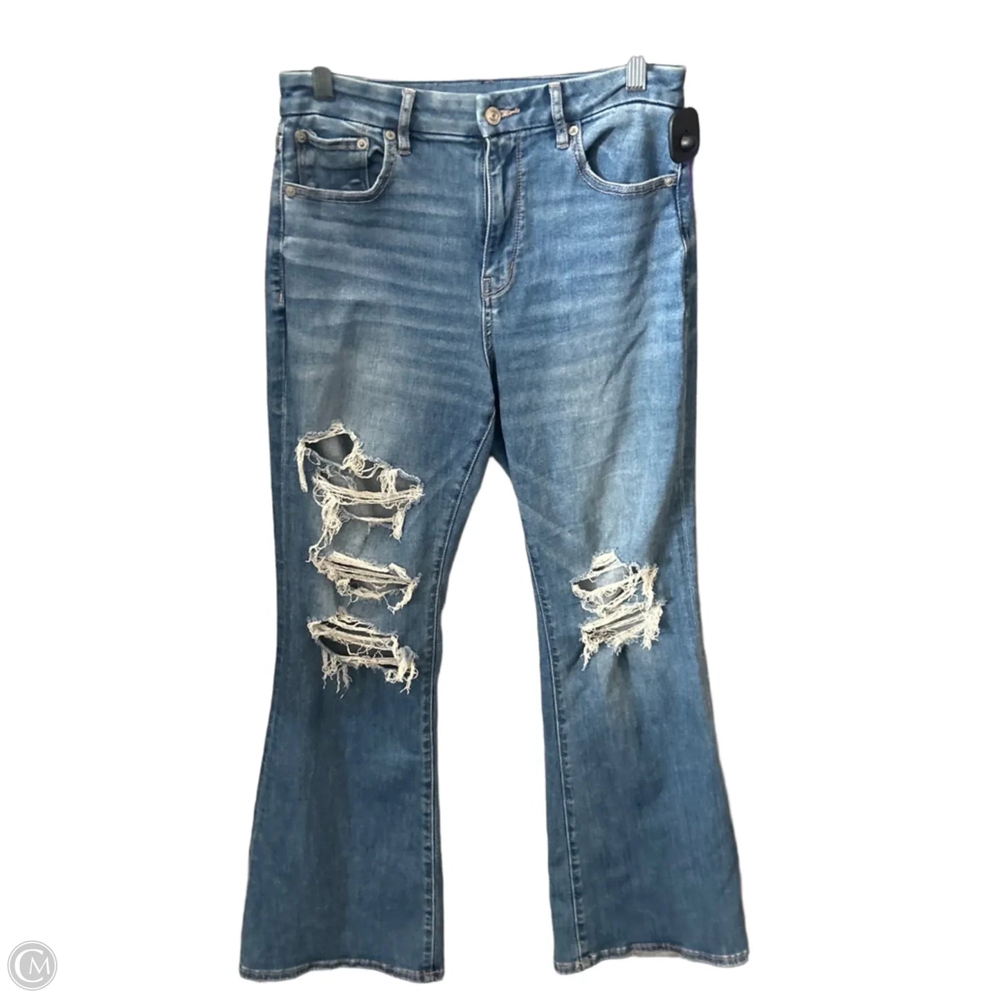 Jeans Flared By American Eagle In Blue Denim, Size: 8