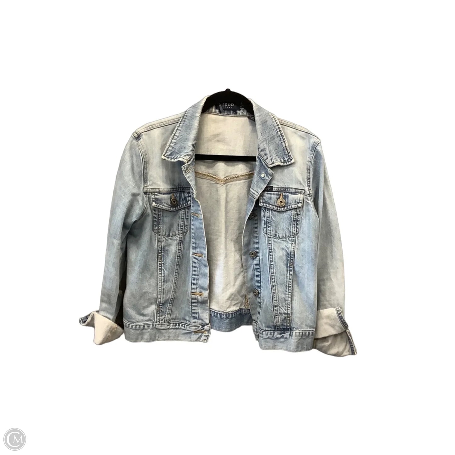 Jacket Denim By Izod In Blue Denim, Size: M