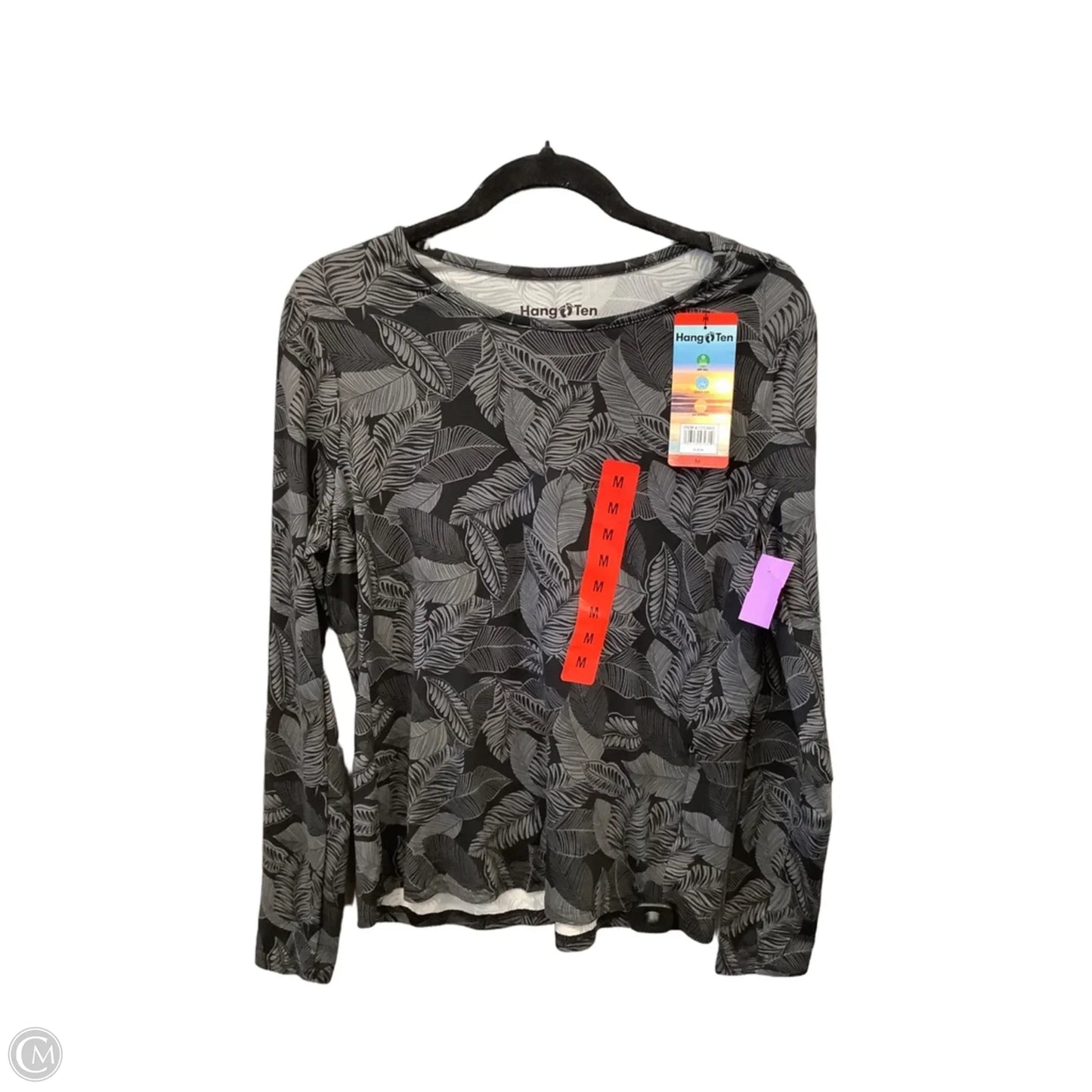 Athletic Top Long Sleeve Crewneck By Hang Ten In Grey, Size: M