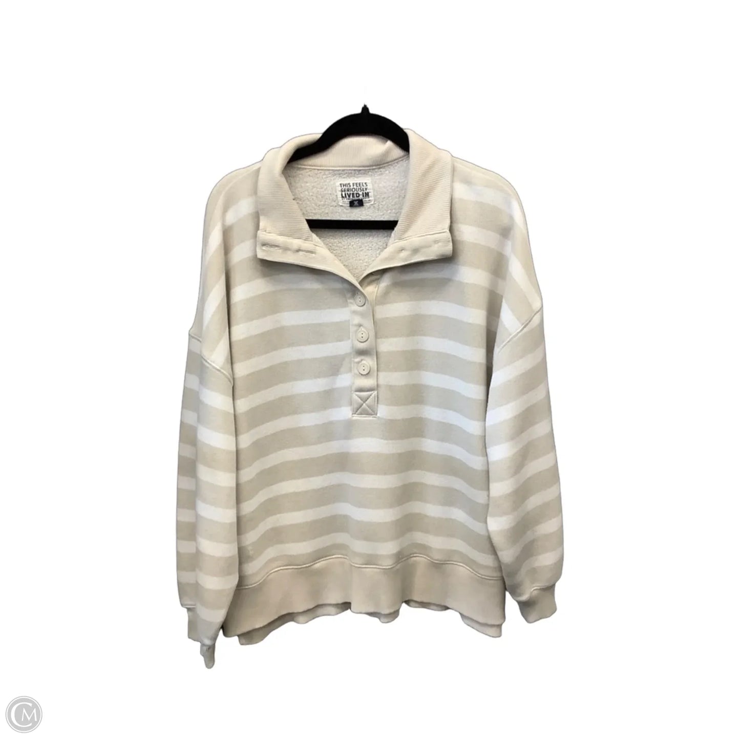 Sweatshirt Collar By American Eagle In Tan, Size: L
