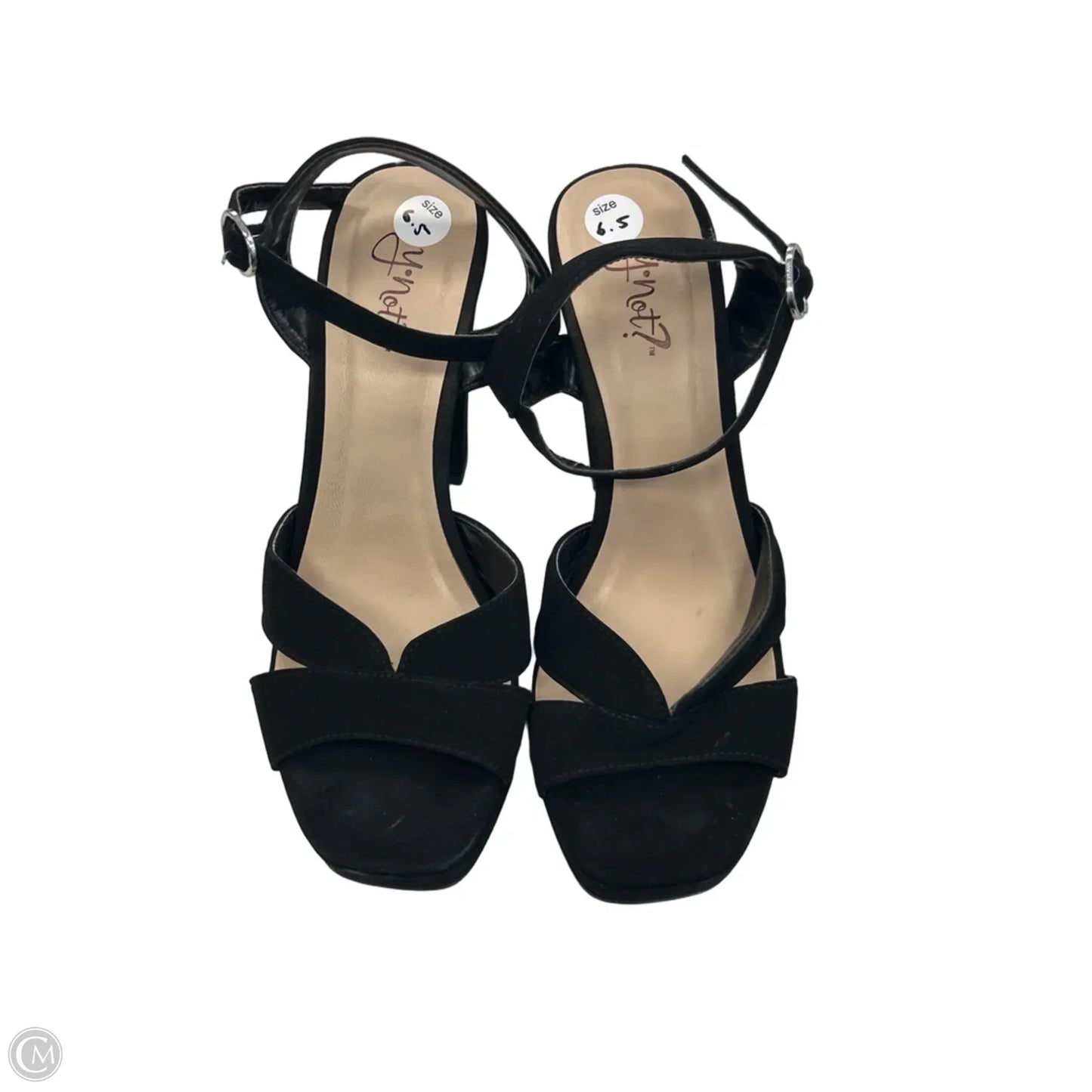 Sandals Heels Block By Clothes Mentor In Black, Size: 6.5