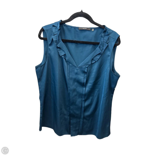 Blouse Sleeveless By Tahari In Blue, Size: Xl
