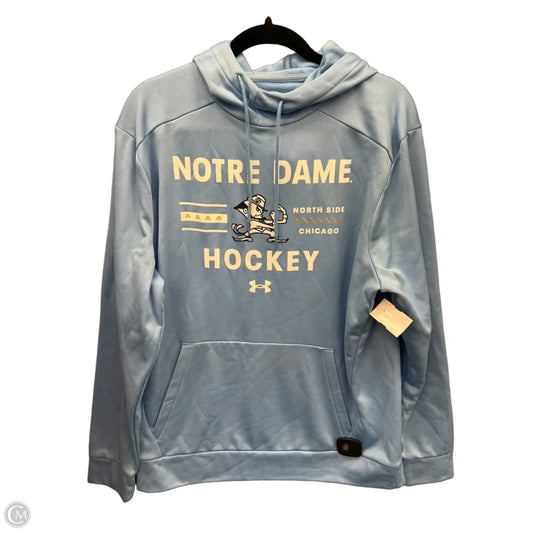 Athletic Top Long Sleeve Hoodie By Under Armour In Blue, Size: L