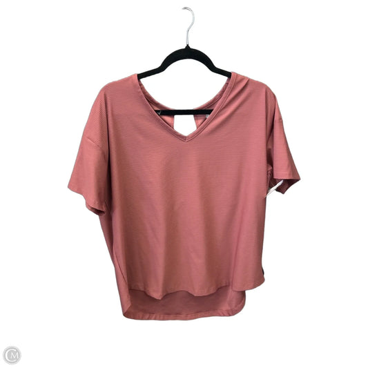 Athletic Top Short Sleeve By Mta Sport In Pink, Size: L