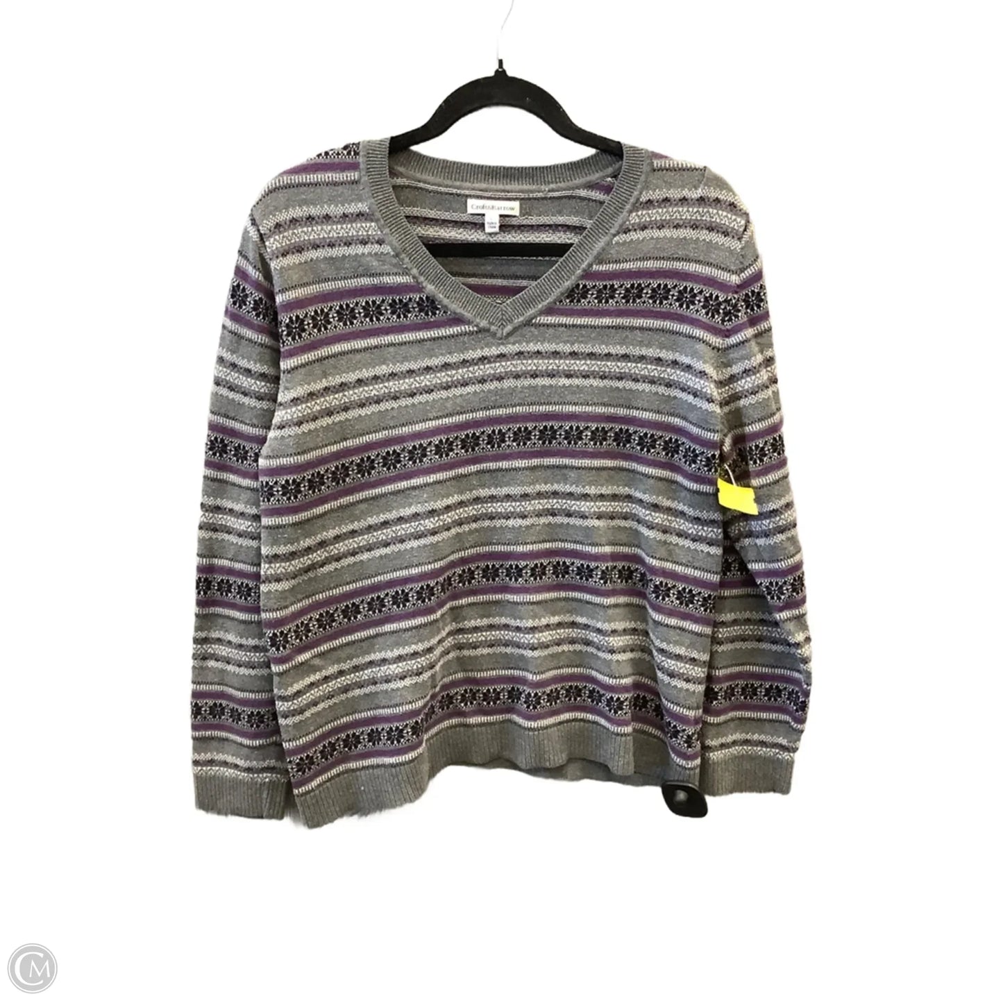 Top Long Sleeve By Croft And Barrow In Grey, Size: L