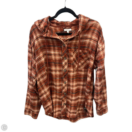Top Long Sleeve By Maurices In Plaid Pattern, Size: Xl