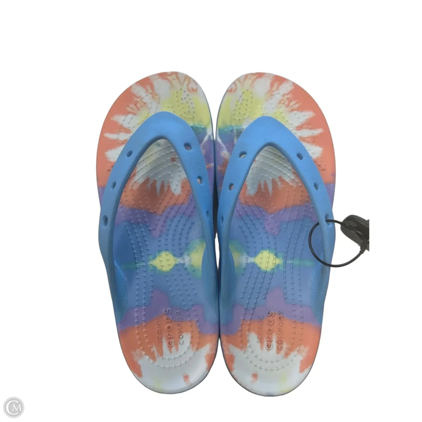 Sandals Flip Flops By Crocs In Blue, Size: 7