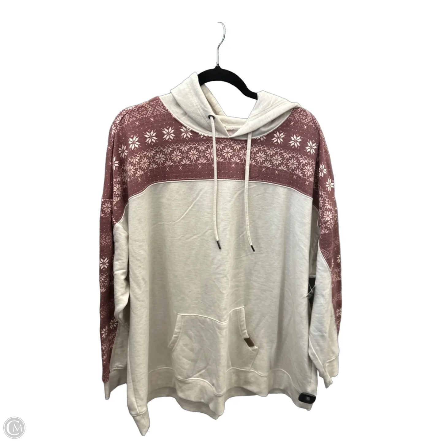 Sweatshirt Hoodie By Maurices In Cream & Purple, Size: 3x