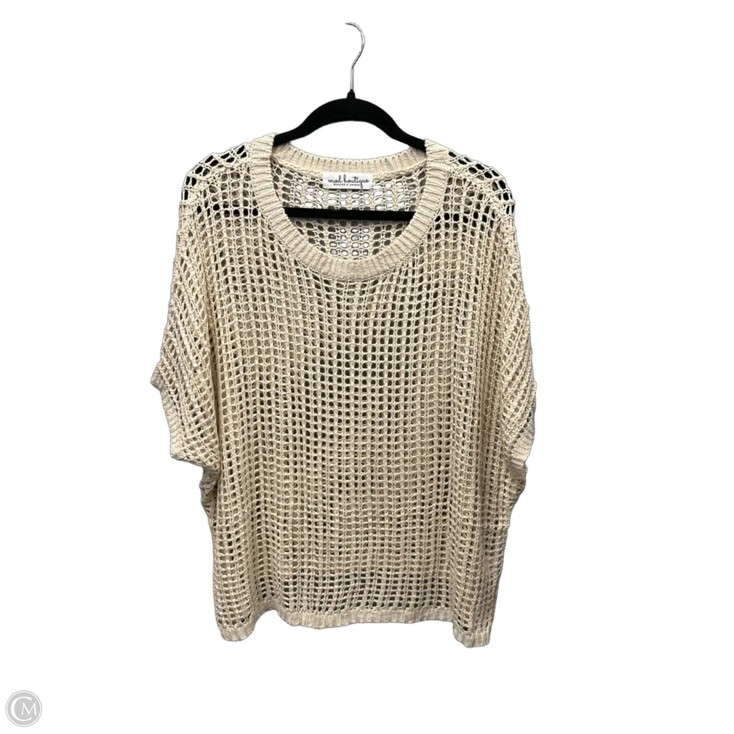 Sweater Short Sleeve By Clothes Mentor In Tan, Size: L