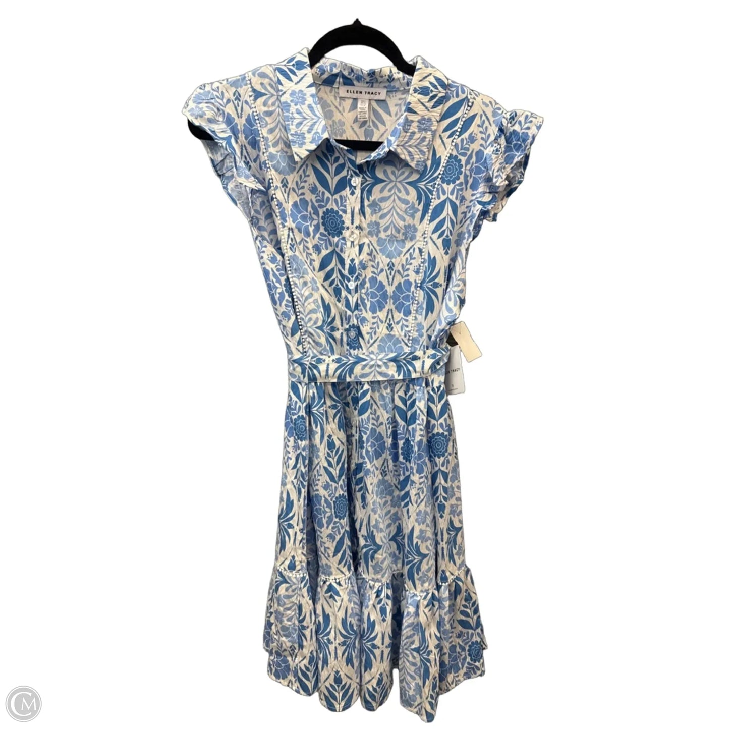 Dress Casual Midi By Ellen Tracy In Blue, Size: L