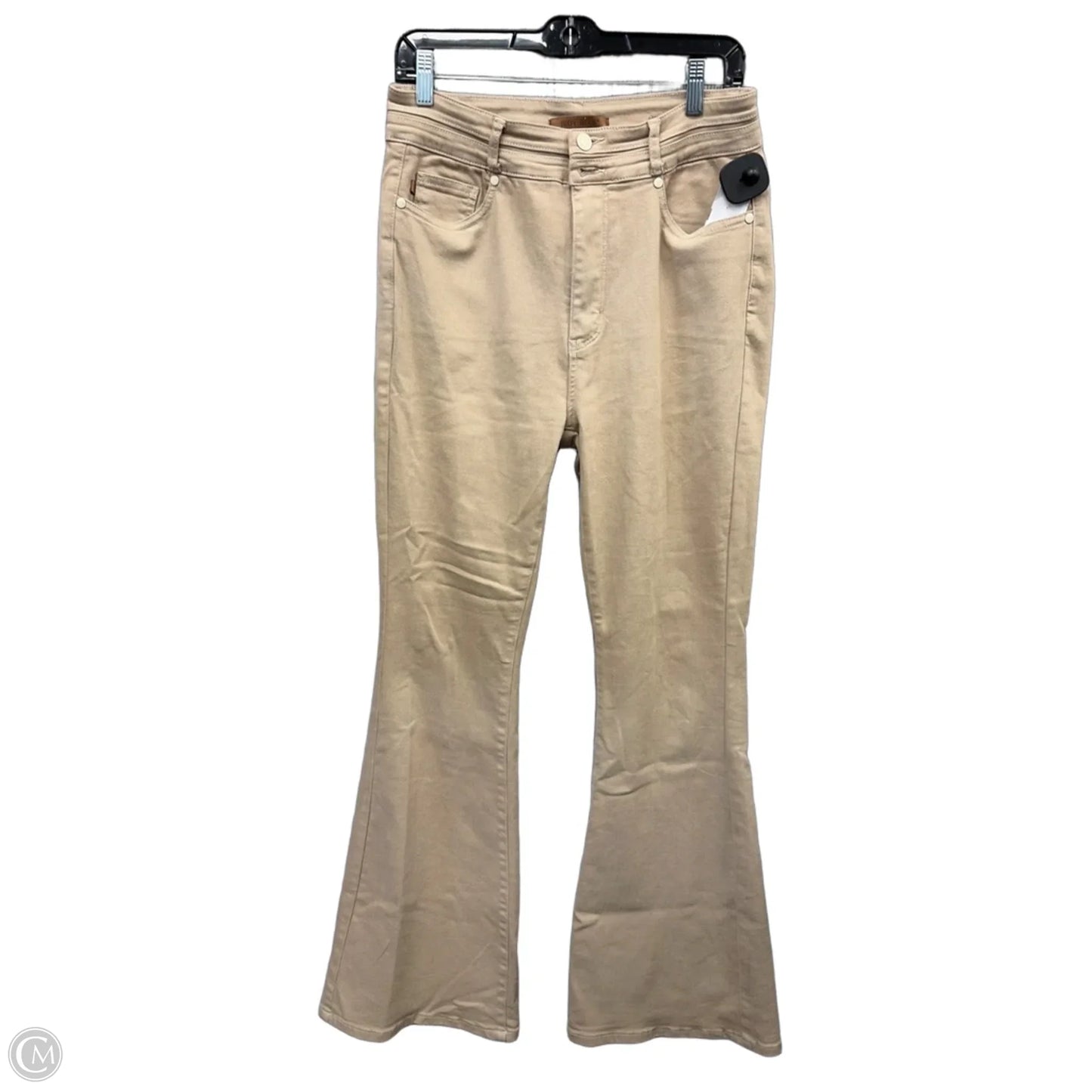 Jeans Flared By Judy Blue In Tan Denim, Size: 10
