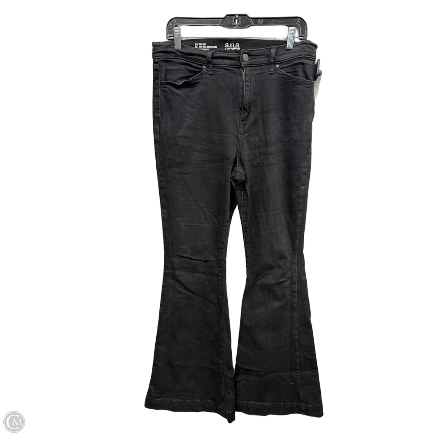 Jeans Flared By Ana In Black Denim, Size: 12