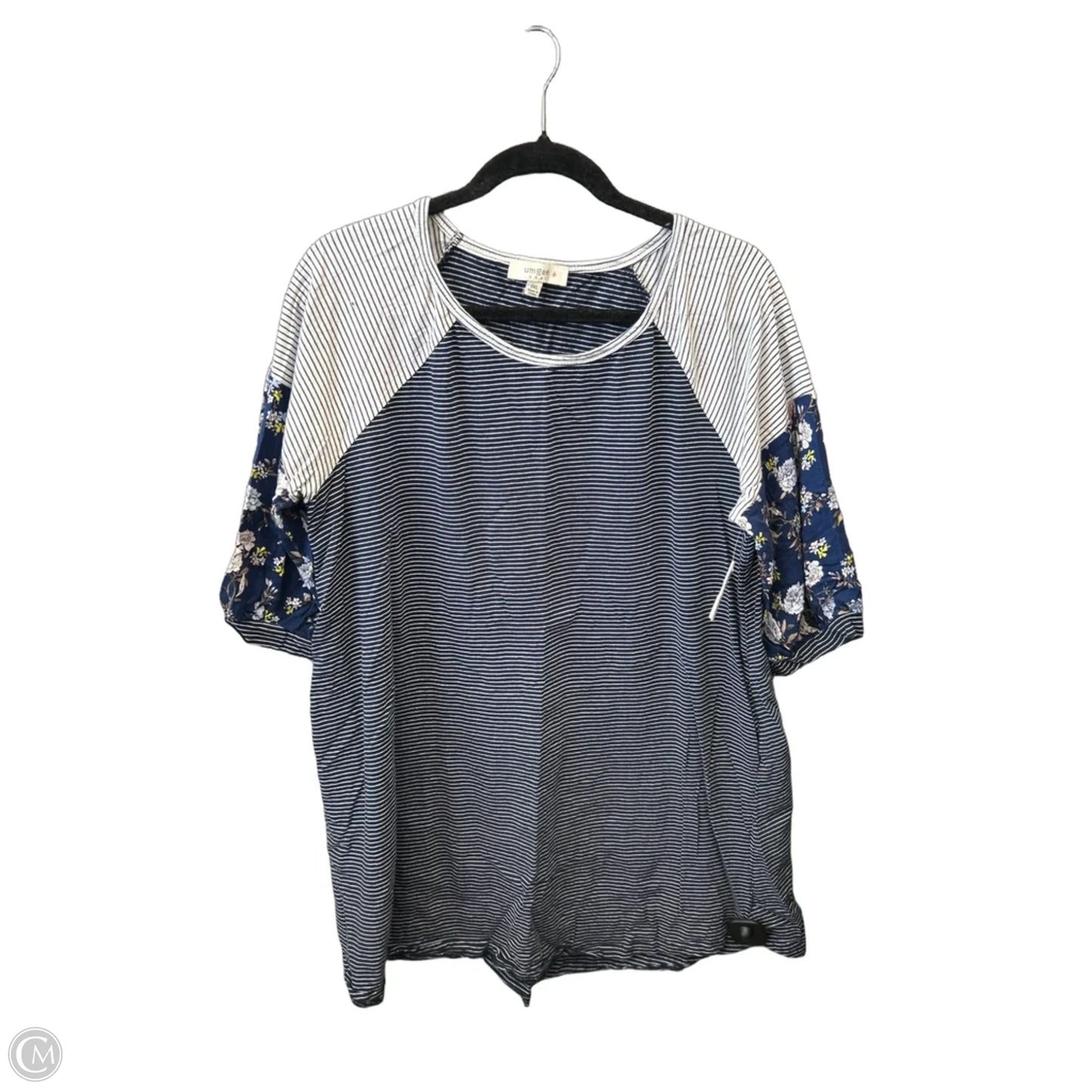 Top Short Sleeve By Umgee In Striped Pattern, Size: 1x