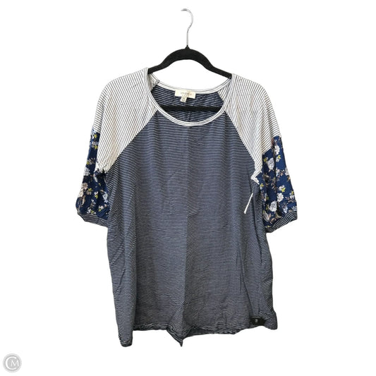 Top Short Sleeve By Umgee In Striped Pattern, Size: 1x