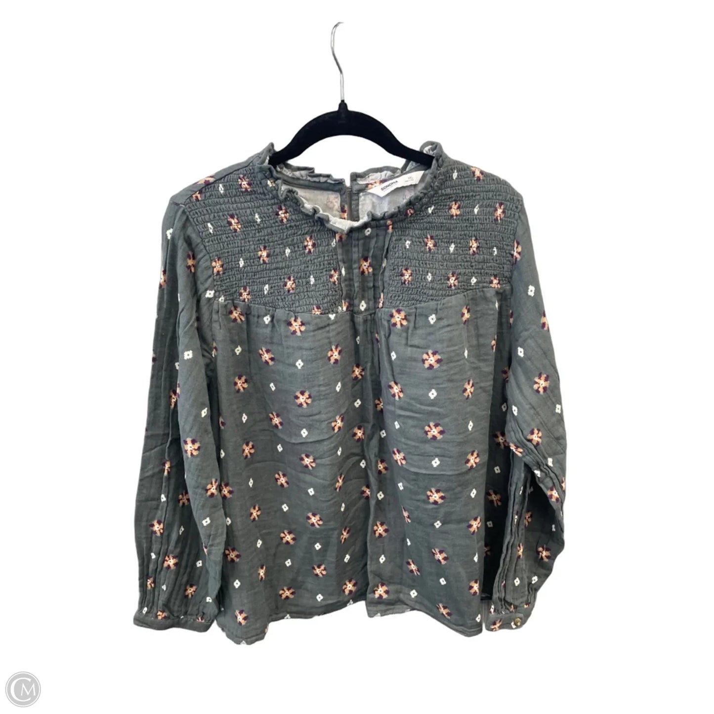 Top Long Sleeve By Sonoma In Green, Size: Xxl
