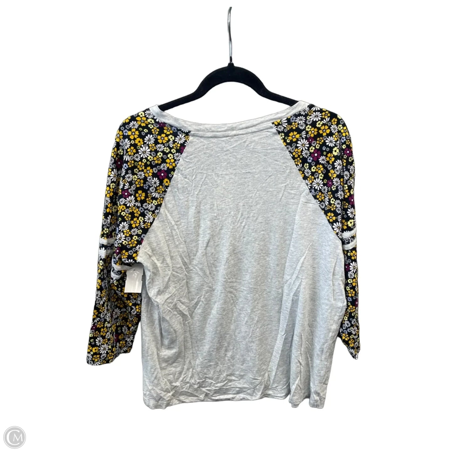 Top 3/4 Sleeve By Cato In Grey, Size: Xl
