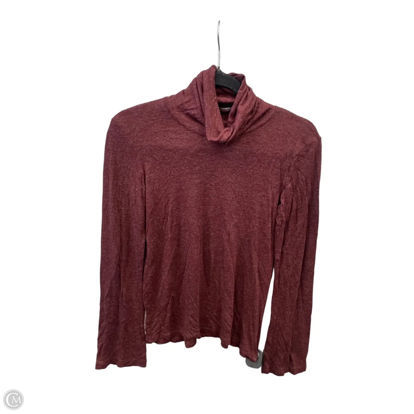 Top Long Sleeve Basic By Zara In Maroon, Size: S