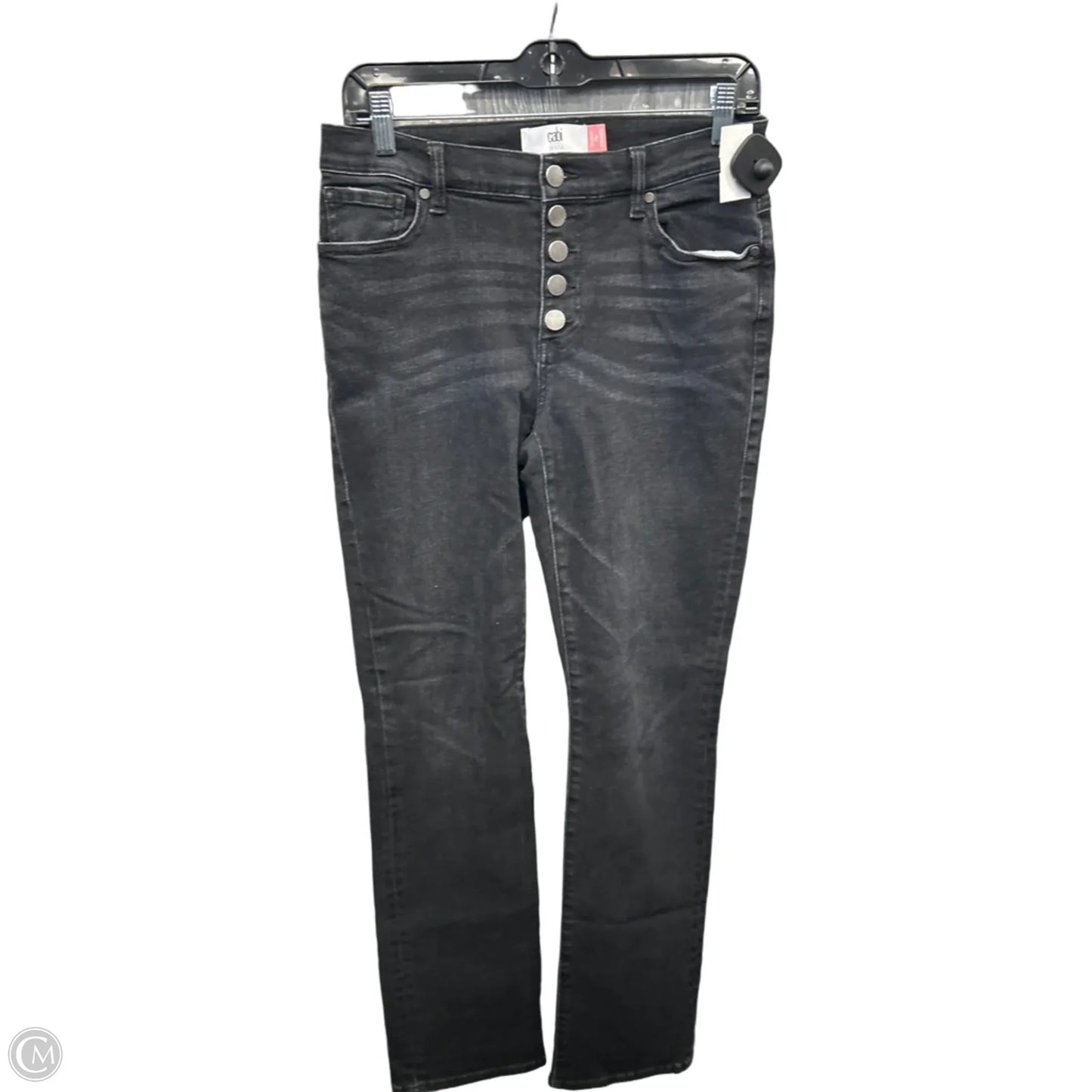 Jeans Straight By Cabi In Black Denim, Size: 4