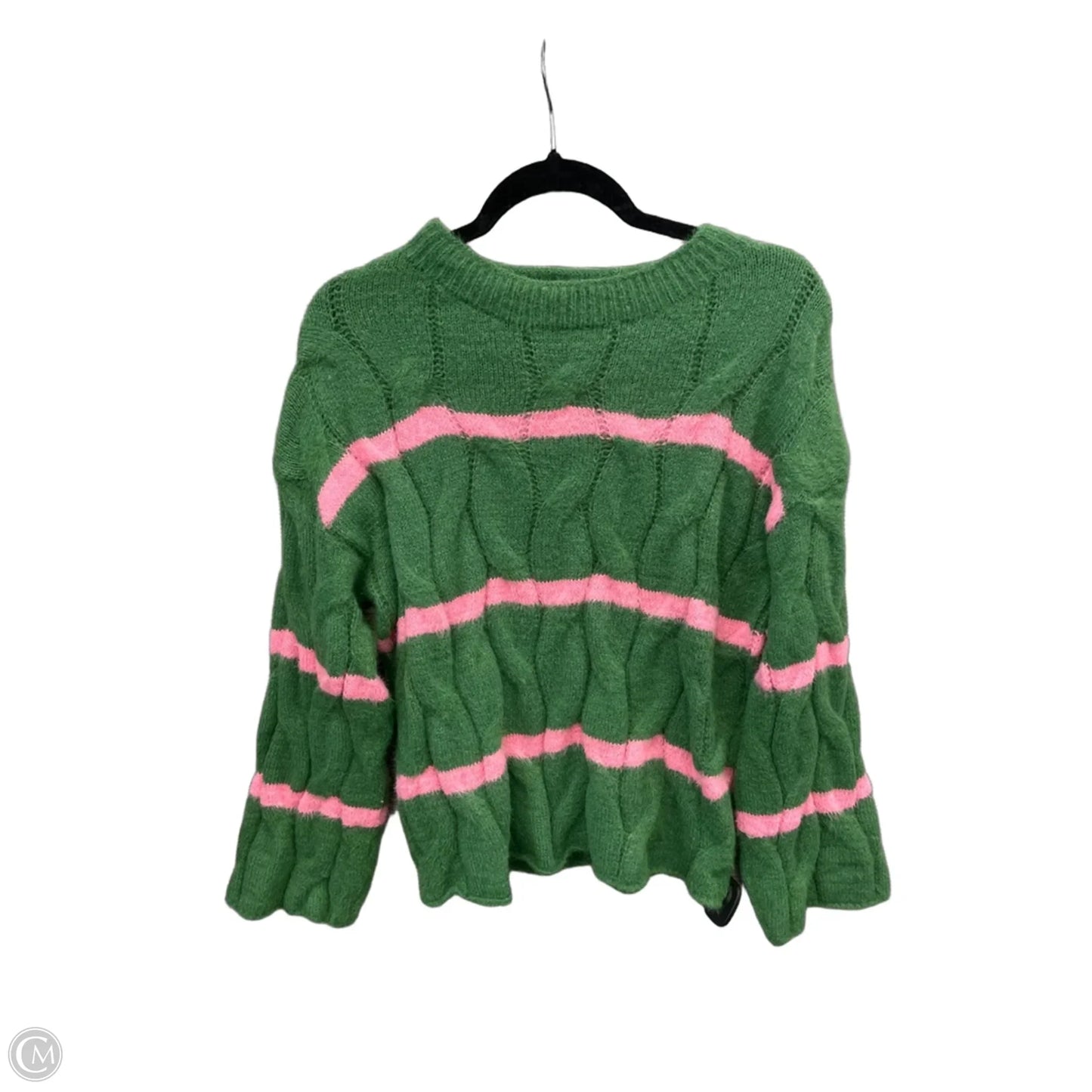 Sweater By Lumiere In Green & Pink, Size: S