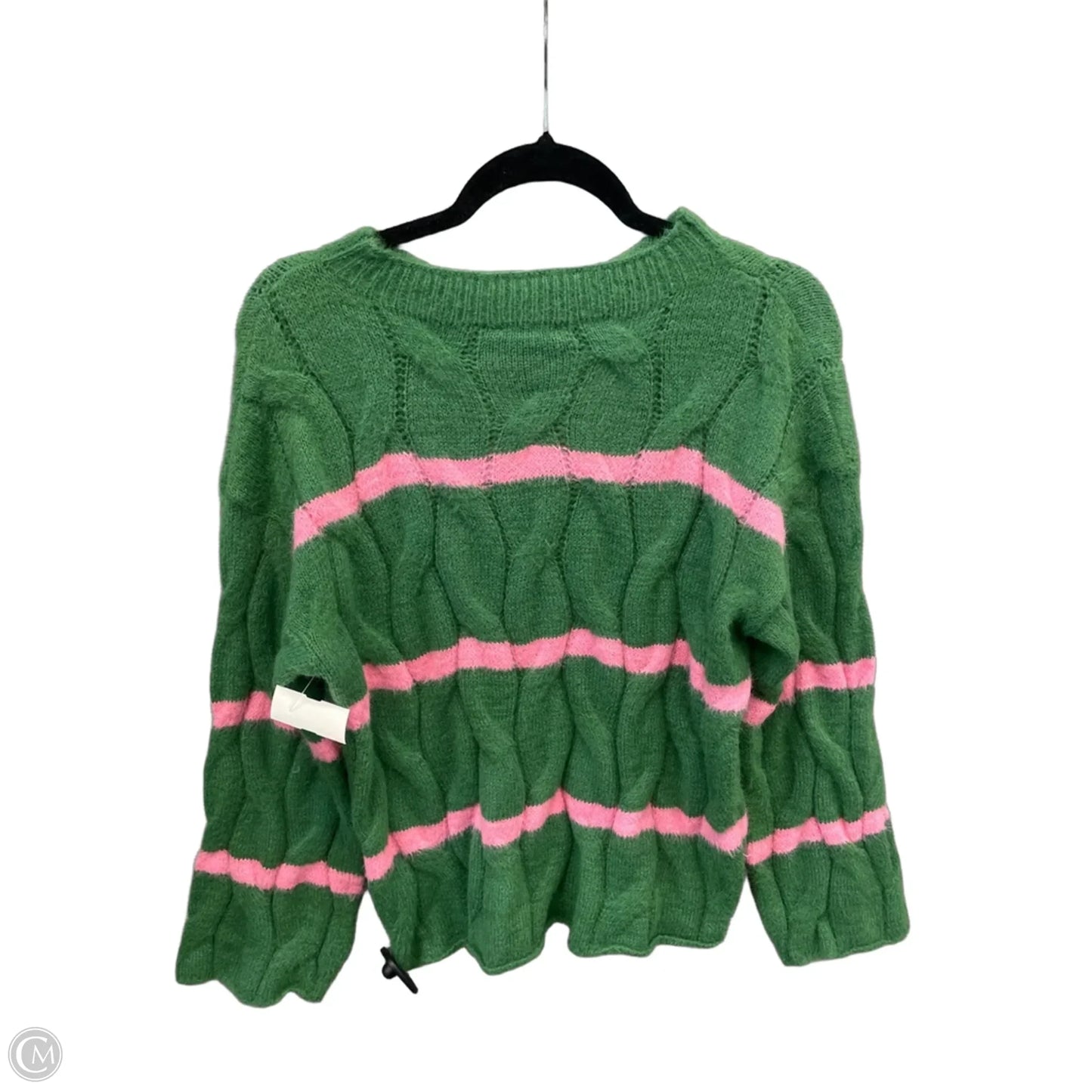 Sweater By Lumiere In Green & Pink, Size: S