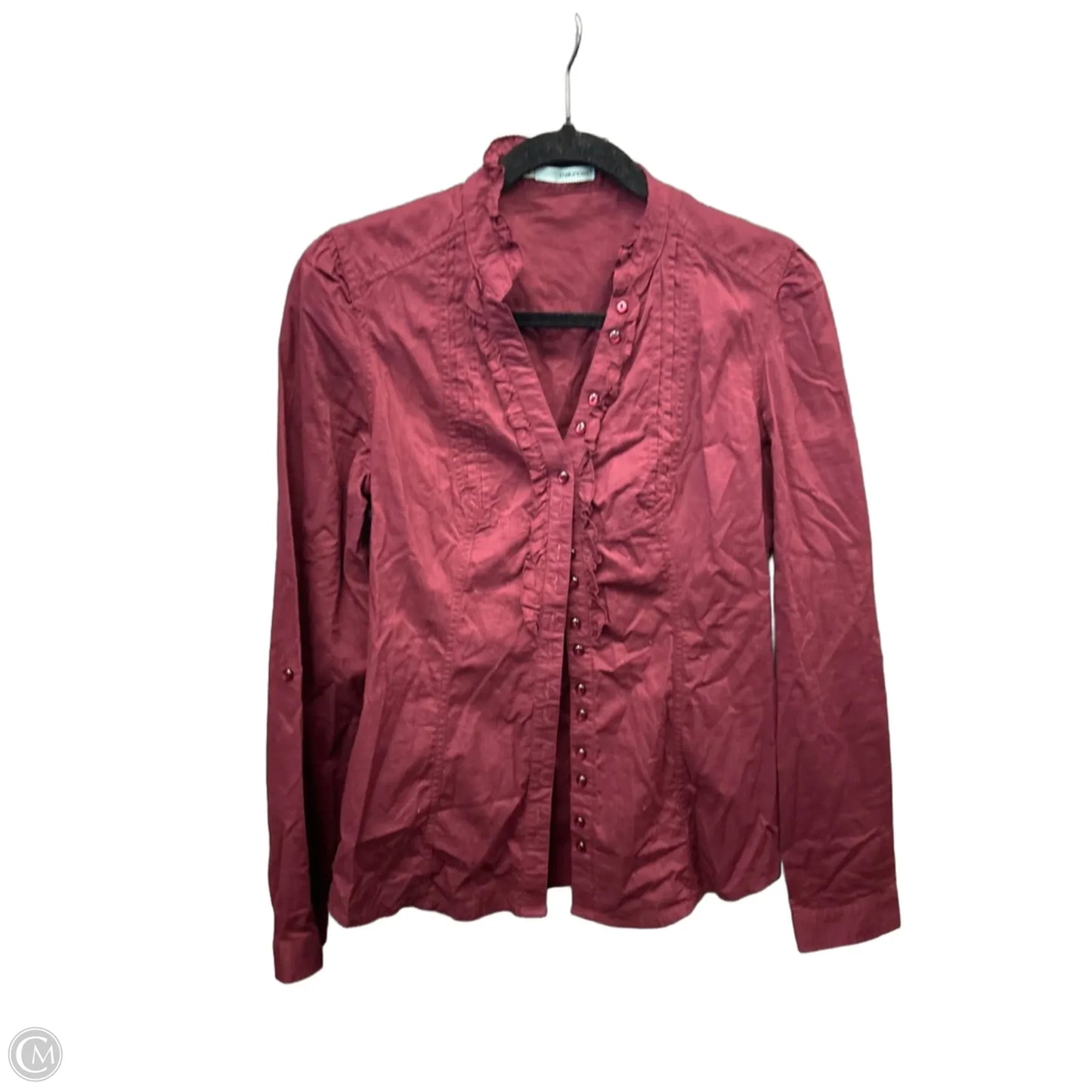 Top Long Sleeve By Maurices In Maroon, Size: S