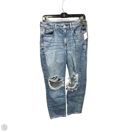 Jeans Straight By American Eagle In Blue Denim, Size: 8