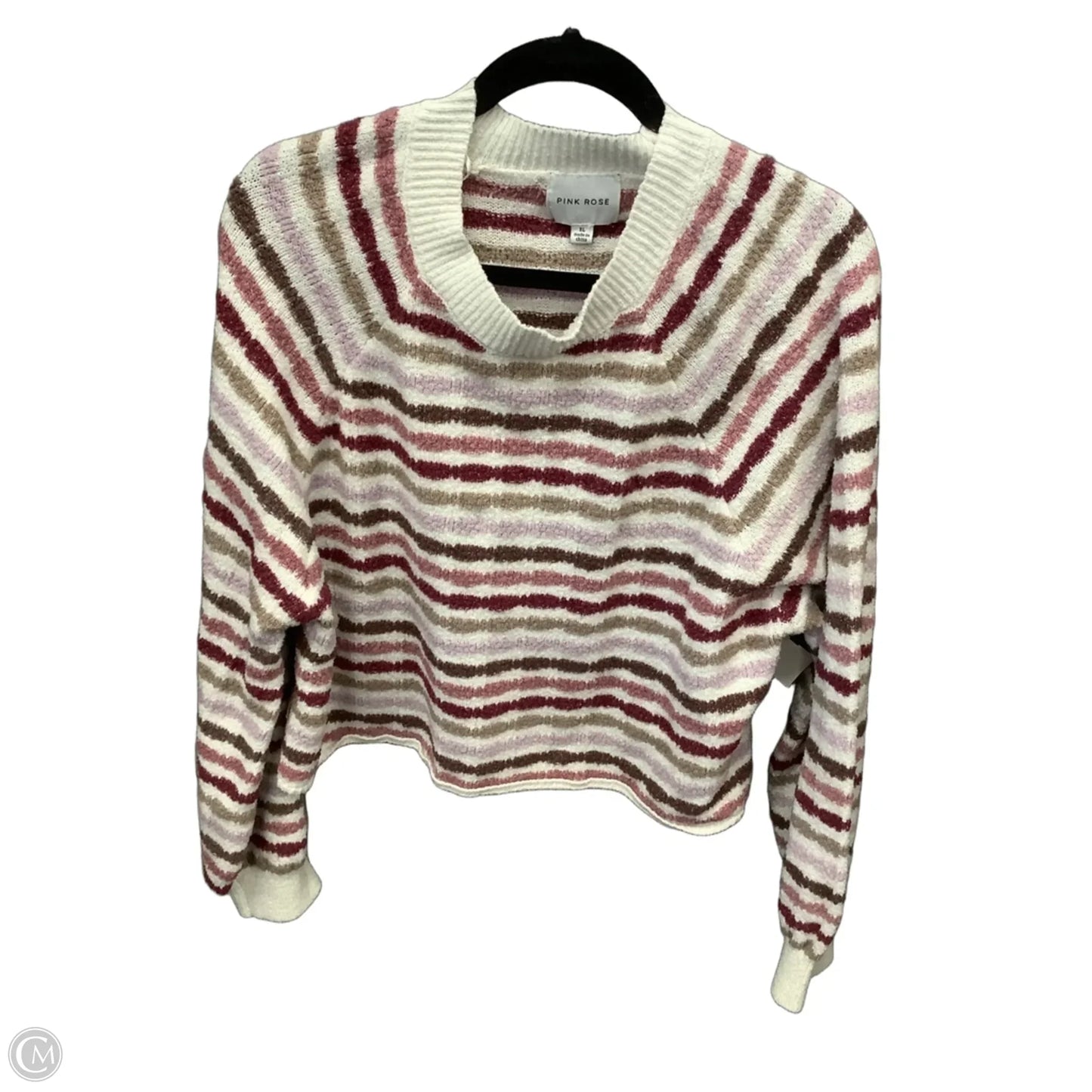 Sweater By Pink Rose In Striped Pattern, Size: Xl
