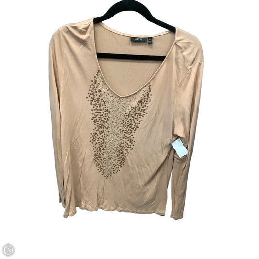 Top Long Sleeve By Apt 9 In Tan, Size: Xl