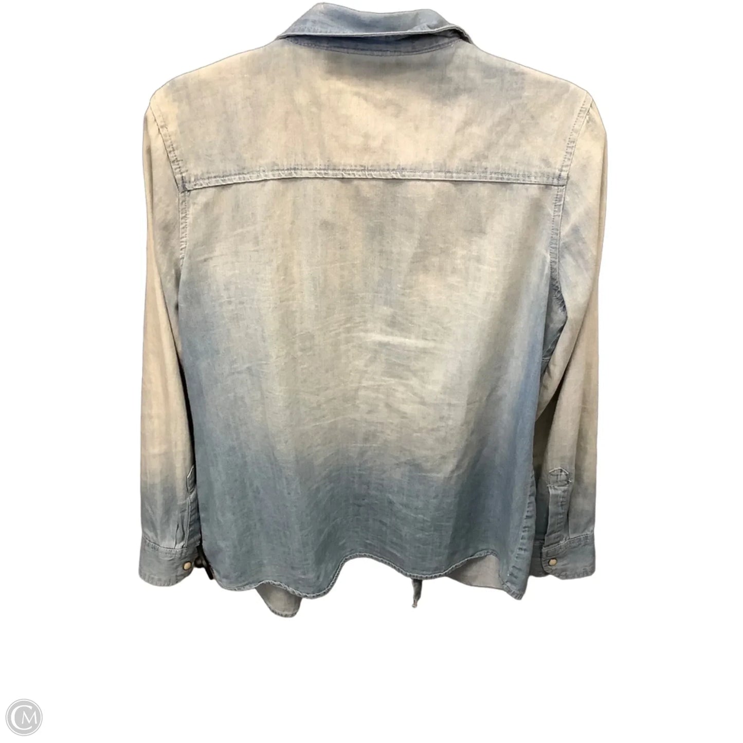 Top Long Sleeve By Cato In Blue Denim, Size: L