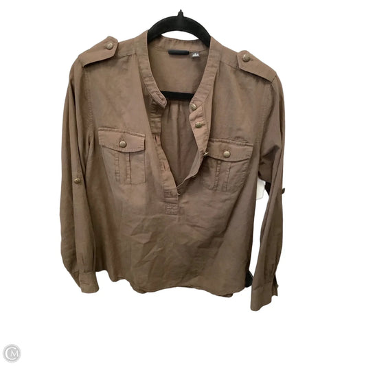 Top Long Sleeve By Ana In Brown, Size: M