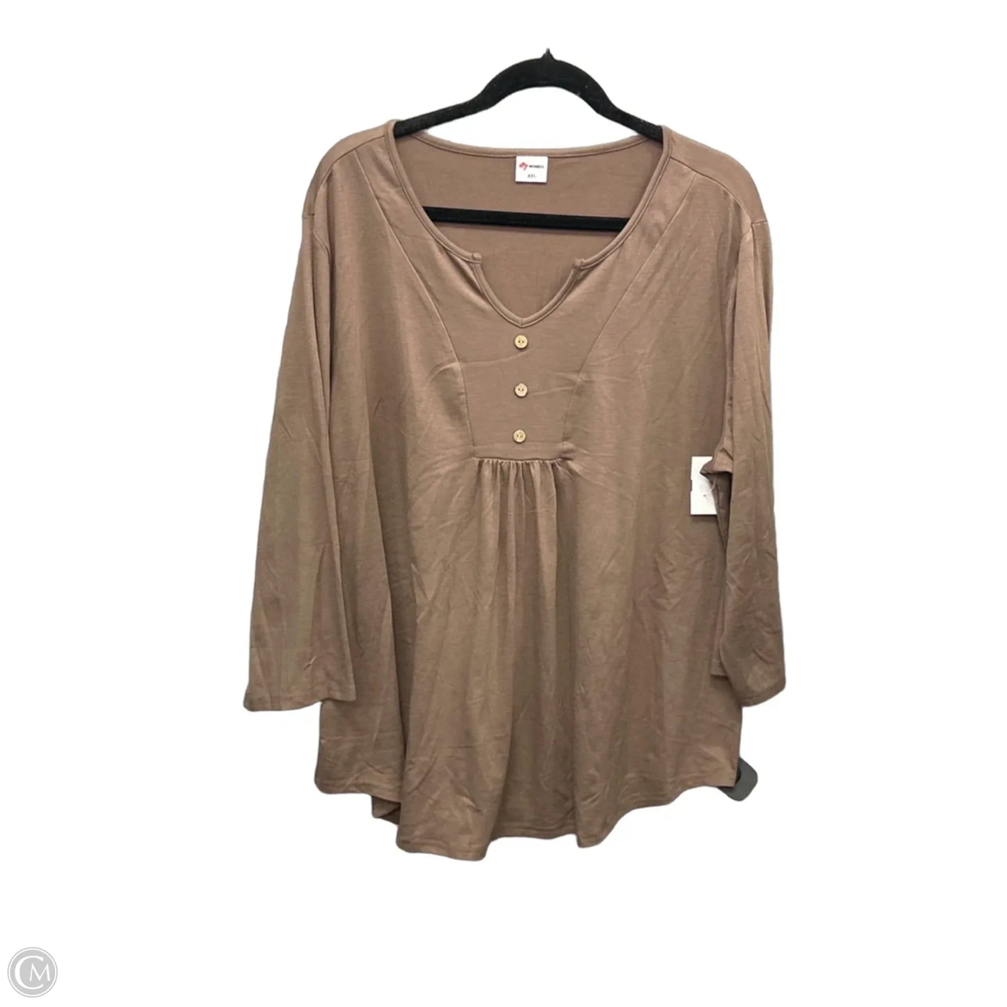 Top Long Sleeve By Clothes Mentor In Brown, Size: Xxl