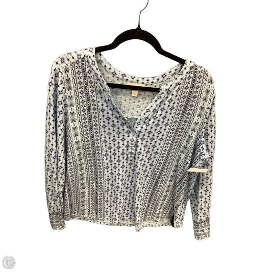 Tunic Long Sleeve By Style And Company In Blue, Size: L