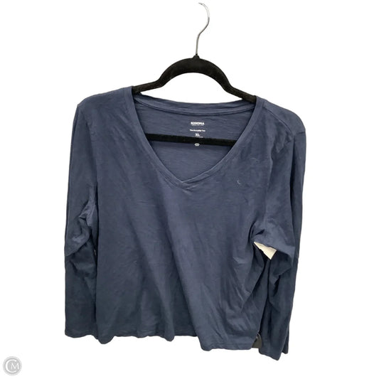 Top Long Sleeve Basic By Sonoma In Navy, Size: Xl