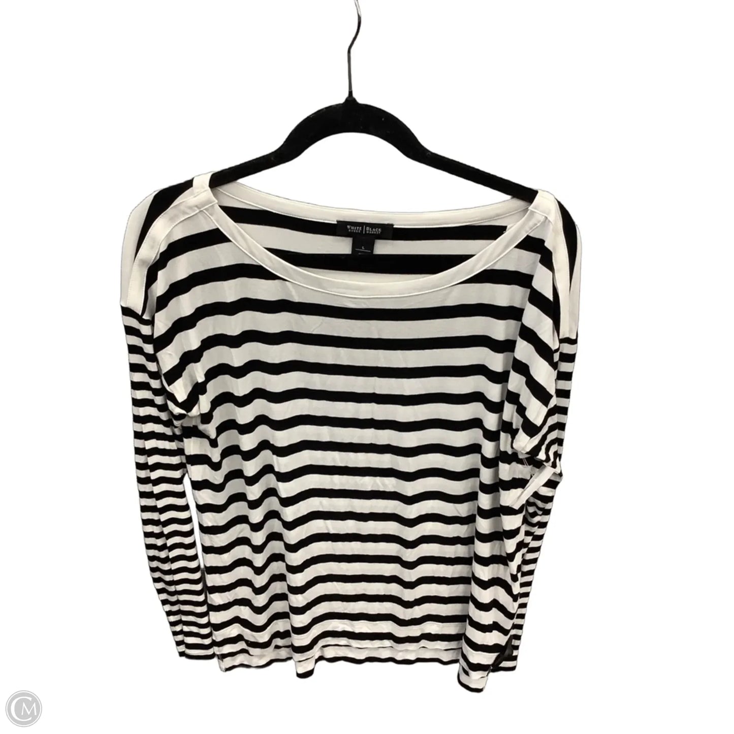 Top Long Sleeve By White House Black Market In Striped Pattern, Size: L